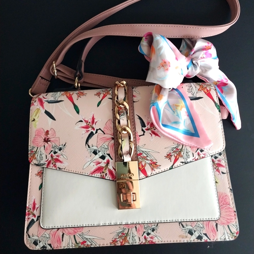 NWOT Aldo Handbag Purse Spring Summer Hibiscus Floral Print Crossbody